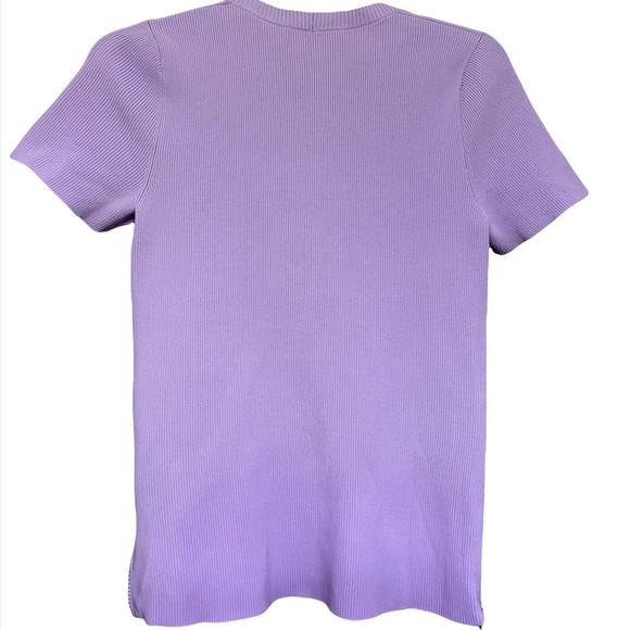 Helmut Lang Lavender Angel Side Zip Ribbed Tee - Picture 6 of 9